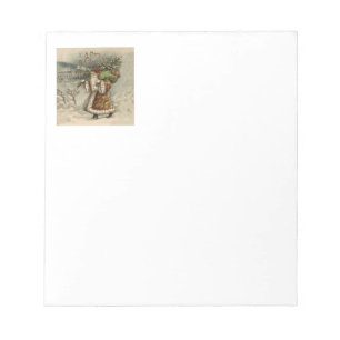 Victorian Santa Claus With Christmas Tree Notepad
