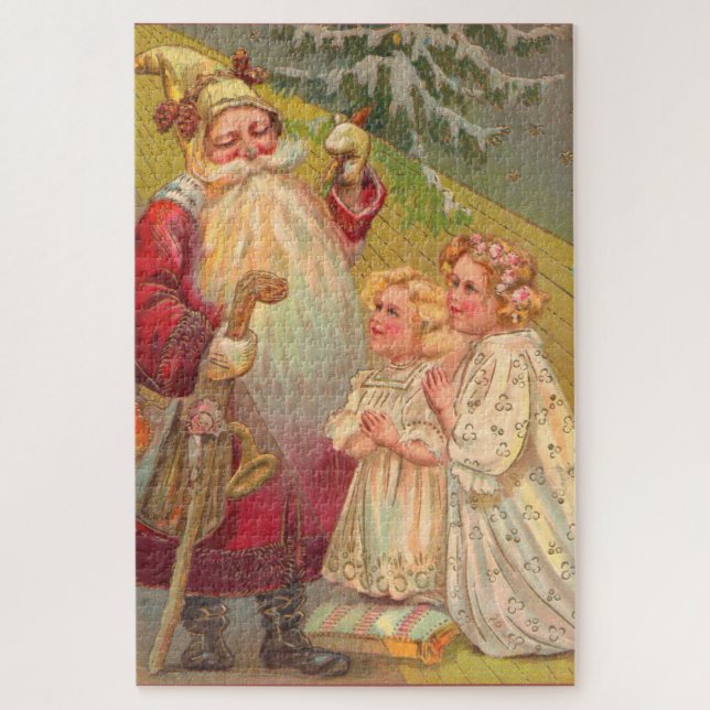Victorian Santa Claus with two little girls Jigsaw Puzzle (Vertical)