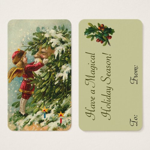 Victorian Santa &amp; Fae Mini Greetings or Gift Tags Business Card