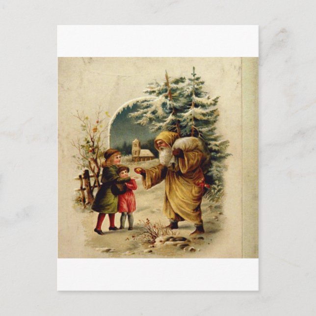 Victorian Santa Holiday Postcard (Front)