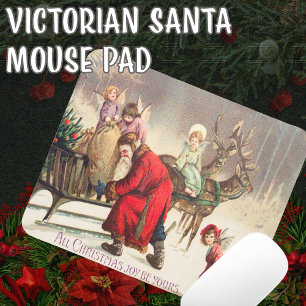 Victorian Santa Saint Nick Christmas Sleigh Mouse Pad