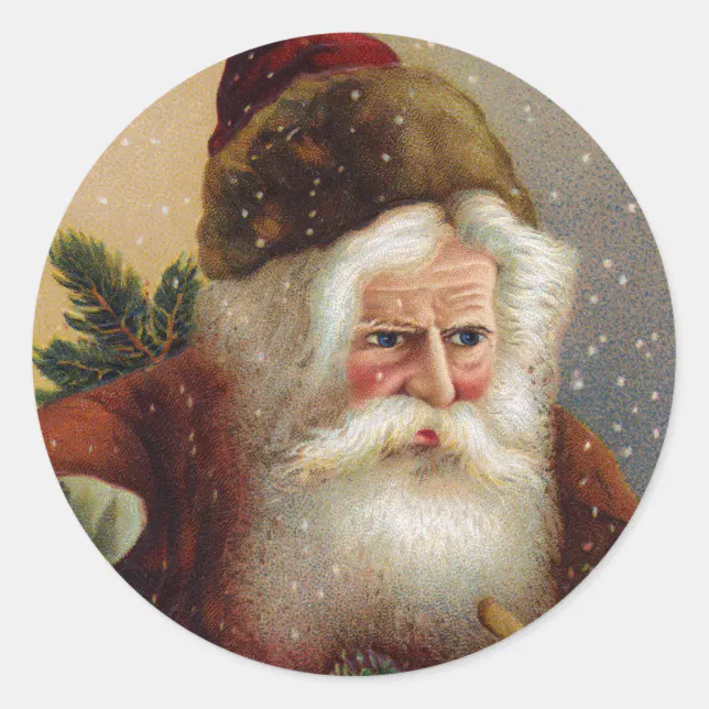 Victorian Santa Stickers | Zazzle