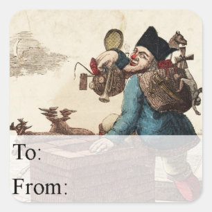 Victorian Santa Vintage Christmas Gift Tag