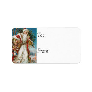 Victorian Santa Vintage Gift Tag
