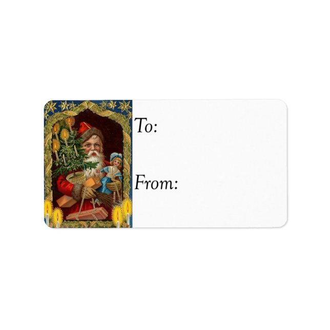 Victorian Santa Vintage Gift Tag (Front)