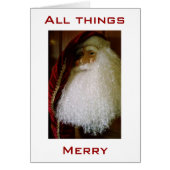 VICTORIAN SANTA WISHES ALL THINGS "MERRY" (Front)