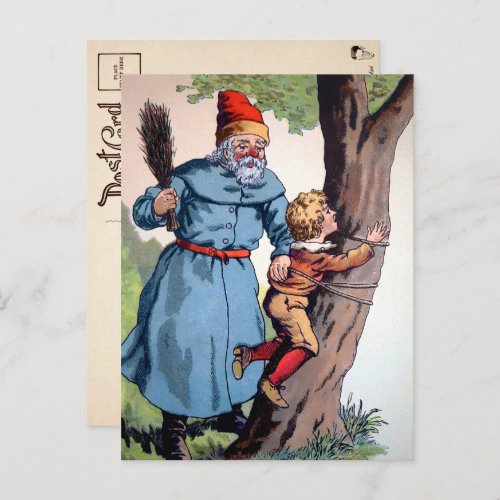 Victorian Santa with Naughty Child Postcard