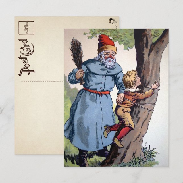 Victorian Santa with Naughty Child Postcard (Front/Back)