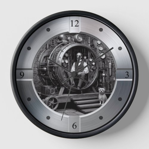 Victorian Scientist  Steampunk Time Machine  Clock