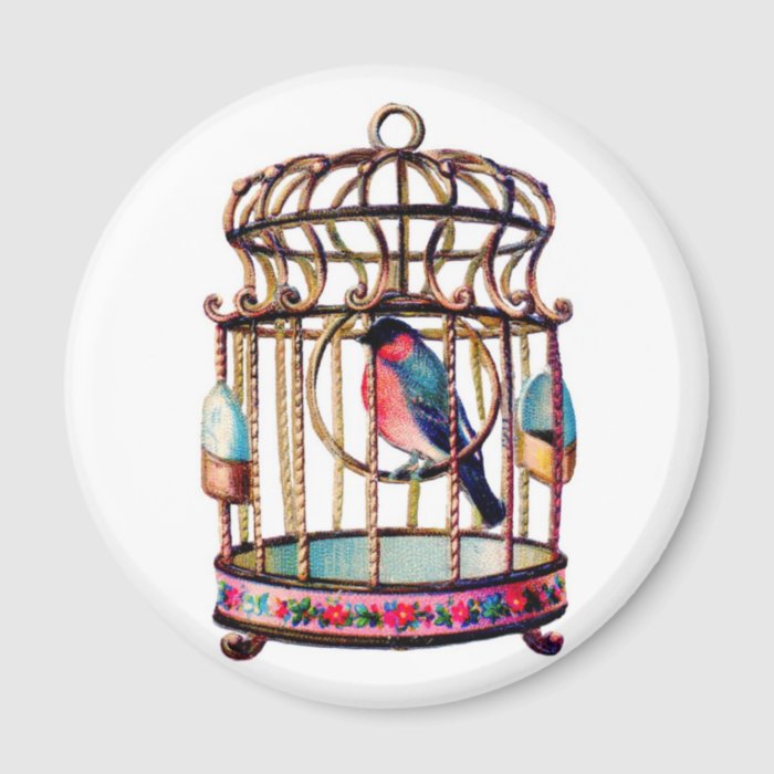 Victorian Scrap Die cut Bird Cage Magnets