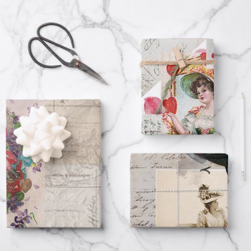 Victorian Scraps Grunge Style Wrapping Paper