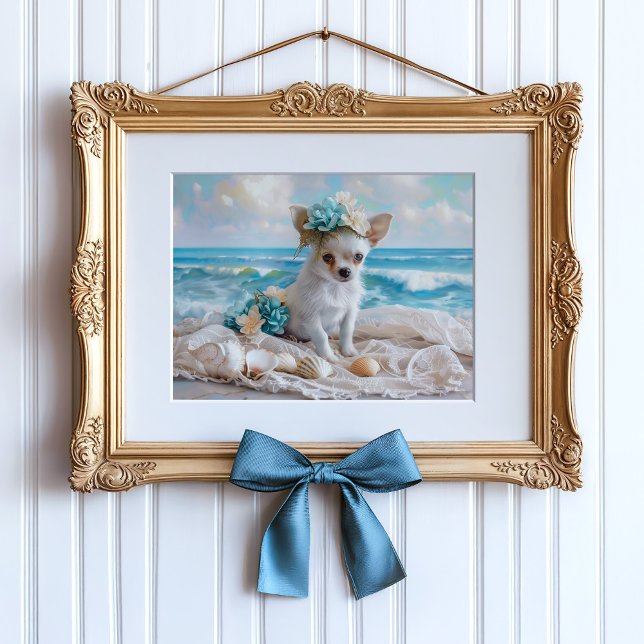 Victorian Seaside Chihuahua Puppy Beach Decoupage  Tissue Paper (Creator Uploaded)