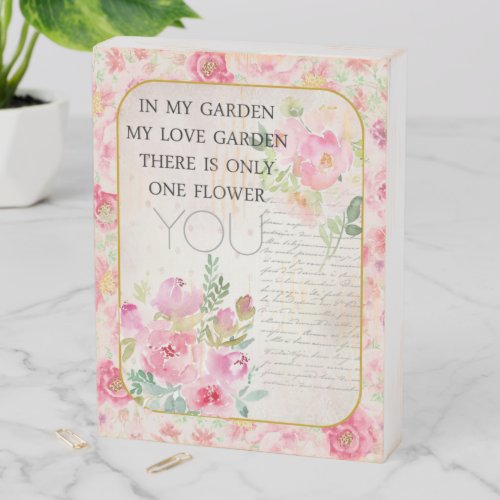 Victorian Shabby Chic Floral Love Poem Wooden Box Sign