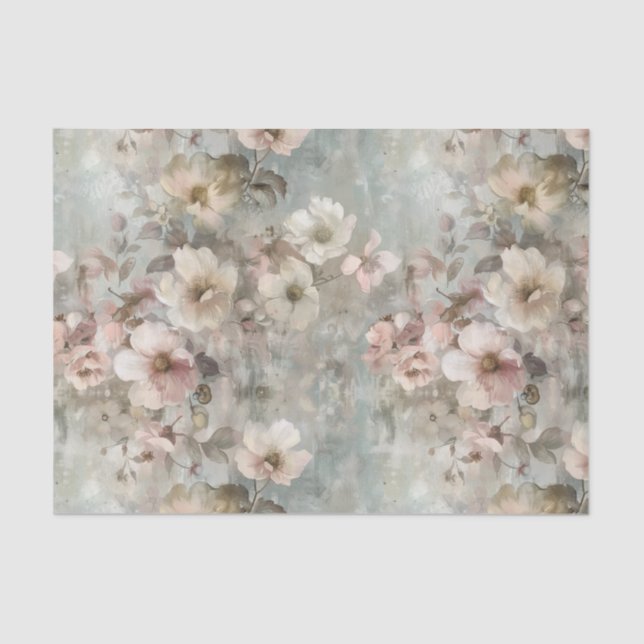 Victorian Shabby Chic Roses Florals Decoupage Tissue Paper (Front)