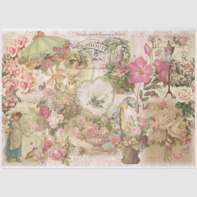 Victorian Shabby Chic Series Design 1 Tissue Paper (Front)