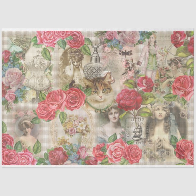 Victorian  Shabby Chic Series Design 4 Tissue Paper (Front)