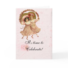 Victorian Shabby Pink Girl's Birthday Card