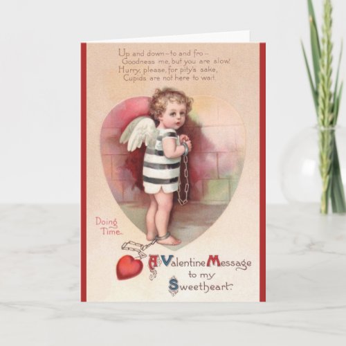 Victorian Shackled Cupid Valentines Day Card
