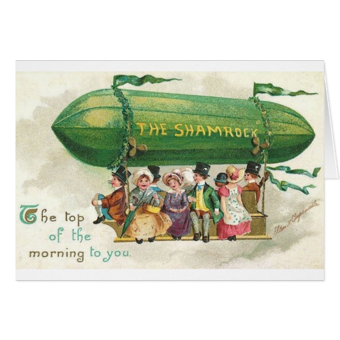 Victorian Shamrock Blimp St. Patrick's Day Card