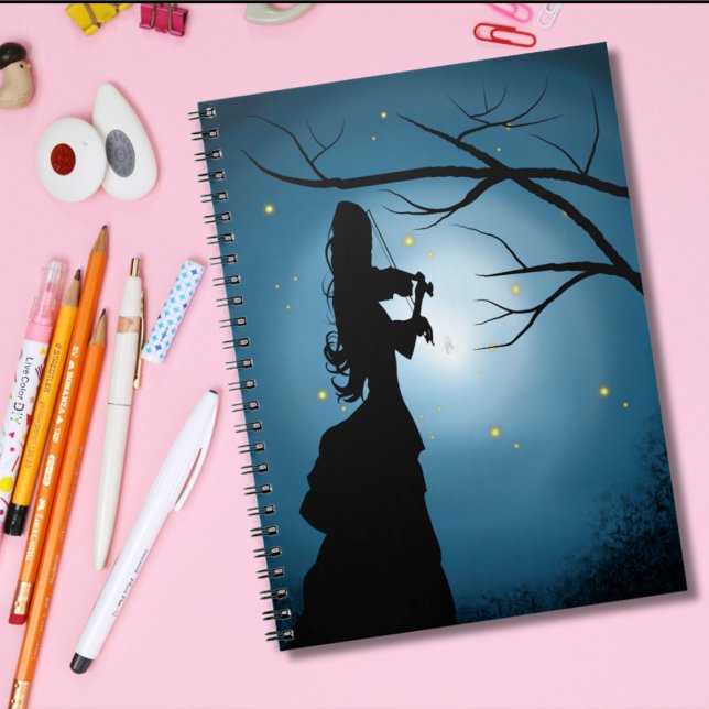 Victorian Silhouette Fireflies & Moonlit Scene Notebook (Creator Uploaded)