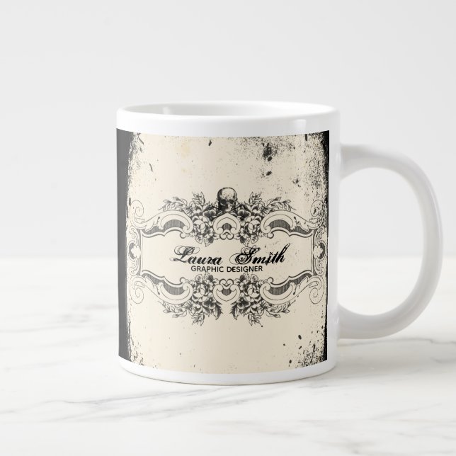 Victorian Skull Giant Coffee Mug (Right)