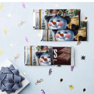 Victorian Snowman Christmas Design Hershey Bar Favors