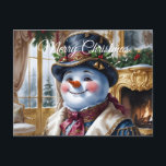 Victorian Snowman Christmas Design Holiday Postcard<br><div class="desc">Send warm holiday greetings with this customizable Christmas postcard on Zazzle featuring festive holiday artwork and personalized family message options. Perfect for spreading cheer,  this personalized holiday postcard design makes a unique keepsake for friends,  family,  and loved ones.</div>