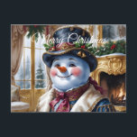 Victorian Snowman Christmas Design Holiday Postcard<br><div class="desc">Send warm holiday greetings with this customizable Christmas postcard on Zazzle featuring festive holiday artwork and personalized family message options. Perfect for spreading cheer,  this personalized holiday postcard design makes a unique keepsake for friends,  family,  and loved ones.</div>