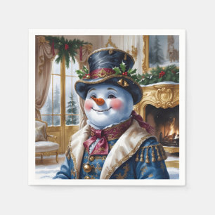 Victorian Snowman Christmas Design  Napkins
