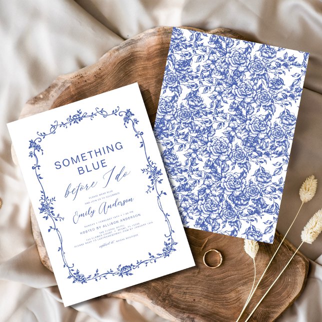 Victorian Something Blue French Bridal Shower Invitation (Creator Uploaded)