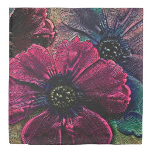 Victorian Splendor  Exquisite Floral Design  Duvet Cover