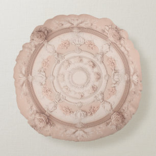Victorian Spring, Powder Pink,  Round Pillow