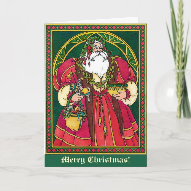 Victorian St Nicholas Christmas Holiday Card (Front)