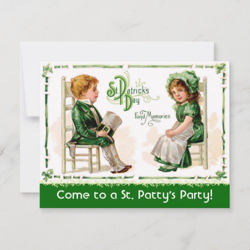 Victorian St Patricks Day Party Invitations Invitation