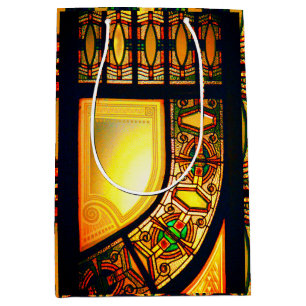 Victorian stained glass door elegant medium gift bag