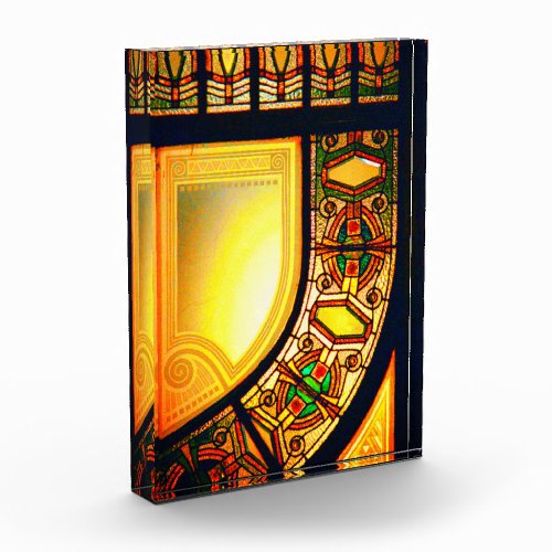 Victorian stained glass door elegant photo block