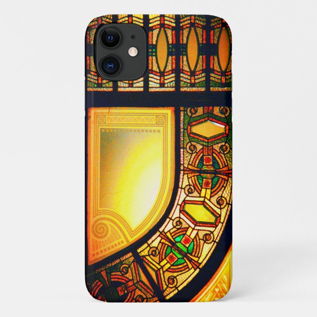 Victorian stained glass look elegant gold black Case-Mate iPhone case (Back)