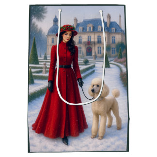 Victorian Standard Poodle Holiday Medium Gift Bag