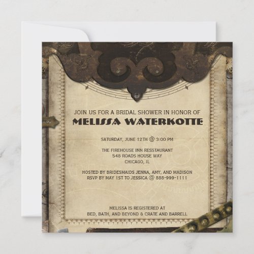 Victorian Steampunk Bridal Shower Invitation