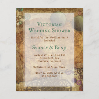Victorian Steampunk Budget Shower Invitations Flyer