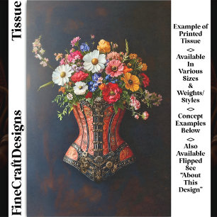 Victorian Steampunk Corset Flowers DF5R Decoupage Tissue Paper