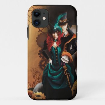 Victorian Steampunk Couple Iphone 11 Case by tigressdragon at Zazzle