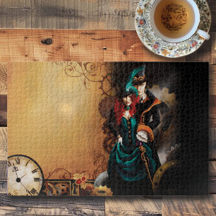 Victorian Steampunk Couple Elegance Romance  Jigsaw Puzzle