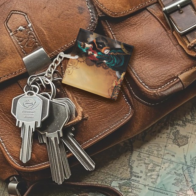Victorian Steampunk Couple Elegance Romance Keychain (Creator Uploaded)
