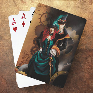 Victorian Steampunk Couple Elegance Romance Poker Cards