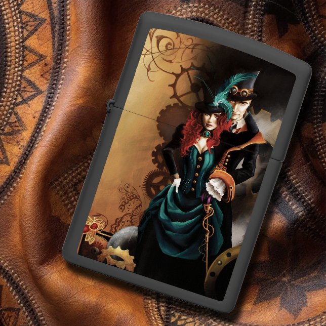 Victorian Steampunk Couple Elegance Romance  Zippo Lighter (Creator Uploaded)