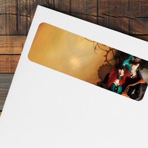 Victorian Steampunk Couple Label