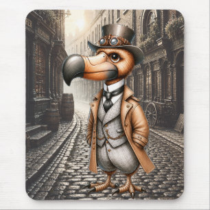 Victorian Steampunk Dodo in London Alley Mouse Pad