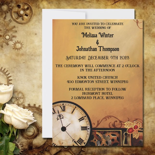 Victorian Steampunk Elegance Wedding Invitation (Creator Uploaded)