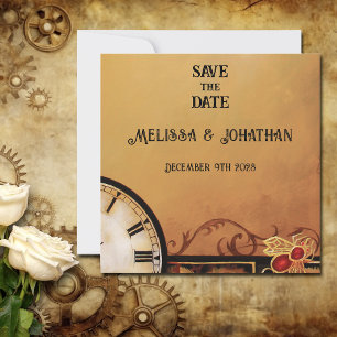 Victorian Steampunk Elegance Wedding Save The Date